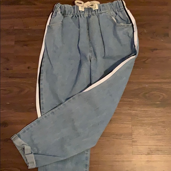 Drawstring denim pants - Picture 3 of 4